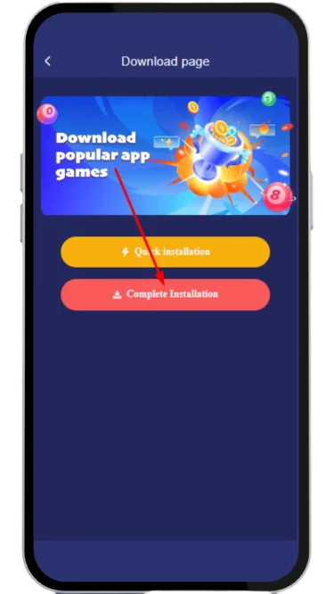 Select complete installation method